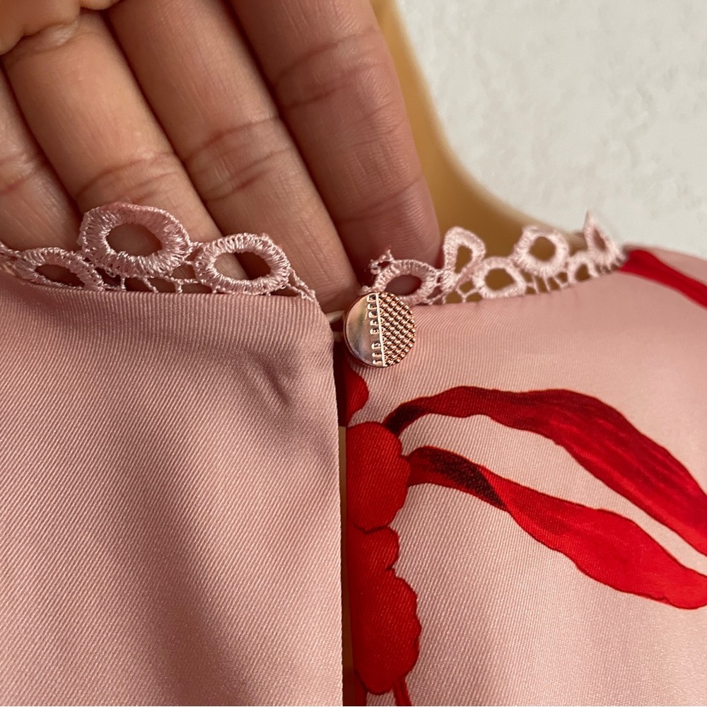 Ted Baker London Blush and Scarlet Floral Mini Dress - Picture 7 of 9